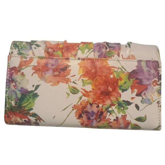 APT 9 Clutch Wallet Floral Pleated Snap Front Closure - Picture 4 of 12